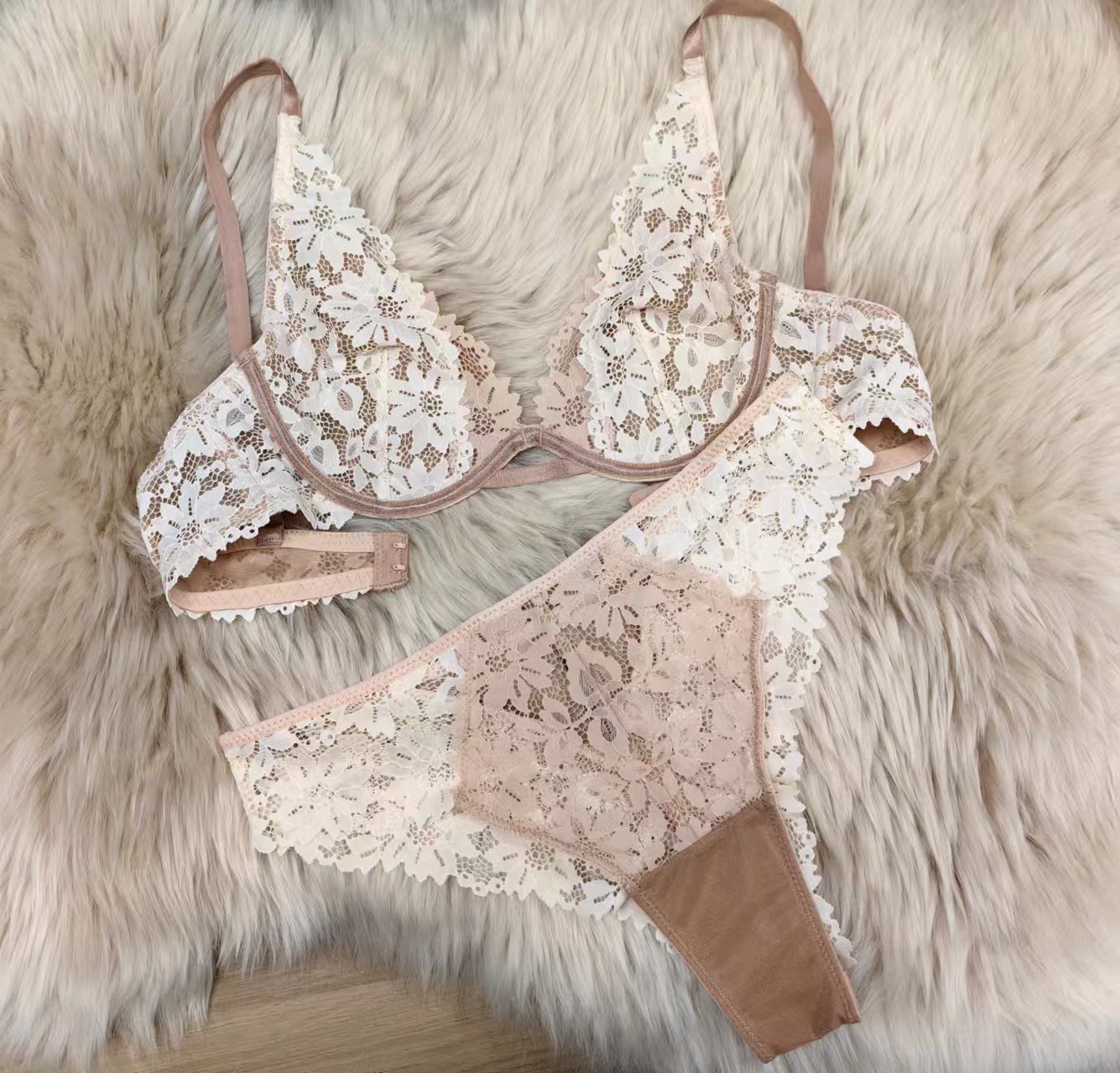 Floral Lace Lingerie Set Women Bra Panty Set